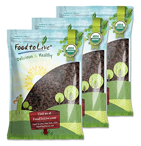 Food to Live California Organic Raisins, 30 Pounds – Thompson Seedless Select, Sun-Dried, Non-GMO, Kosher, Unsulphured, Bulk, No Oil Added