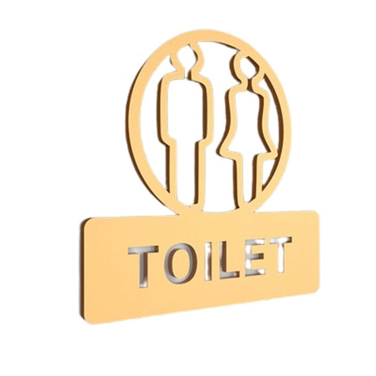 Holtoilet Tekenbord Wandbord, For Decor Plaat WC Teken Arylic Block Muur Gemonteerde Toilet Deur Uithangbordindicator (Color : Black