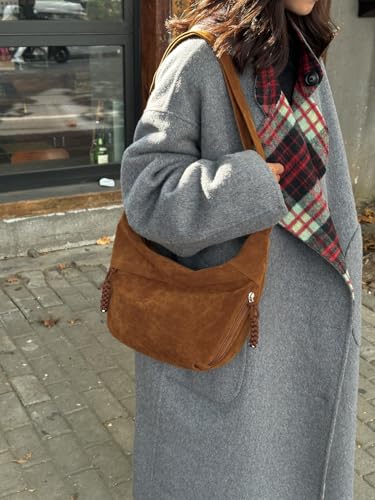 Women's Crescent Crossbody Bag – Large Capacity Suede Sling Bag, Travel Shoulder Bag for Women, Tote Purse2