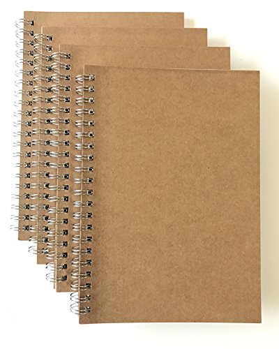 VEEPPO 4 Pack Spiral Notebooks B5/A5 Graph Grid /Dot Grid/ Daily Planner (A5-4 Pack 5mm Dot Grid)