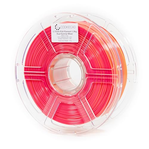 Image of Cookiecad PLA Filament 1.75mm 1kg Dual Color Multicolor 3D Printer Filament - Sunrise Mixer PLA