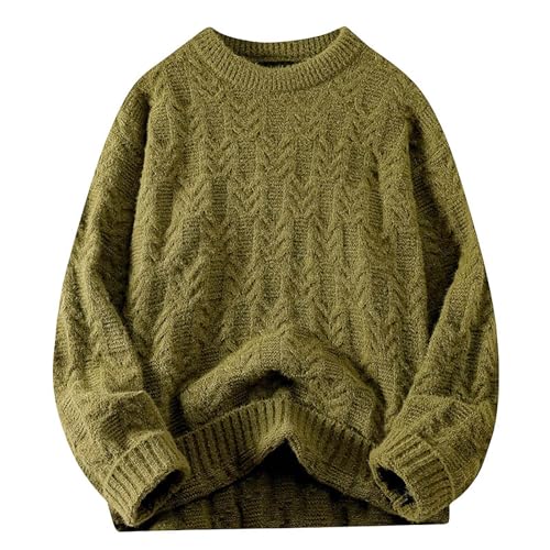 Cambkatl Men's Fashion Sweaters - Basic Solid Color V Neck Casual Knitted Pullovers Loose Long Sleeve Sweater Tops