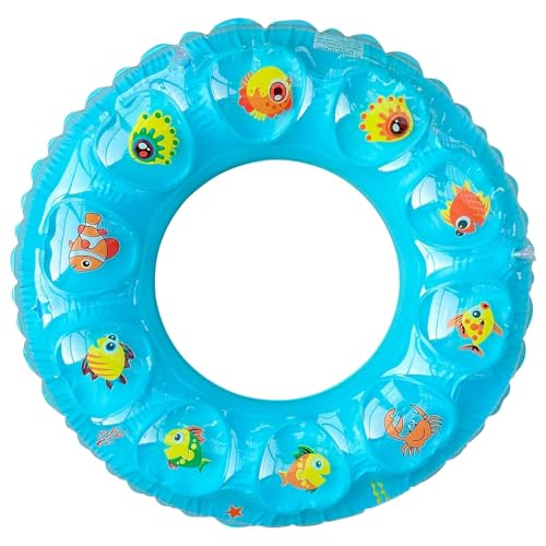 Image of Kids Inflatable Cartoon Swim Ring with Seat - Pink Baby Pool Float (bubble-ring-60)