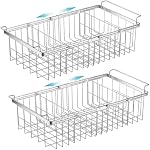 Orgneas Chest Freezer Organizer Bins with Dividers, 2Pcs Large Capacity Deep Freezer Baskets Expandable From 15.5" to 24.5" with Removable Divider Sheets for Easy Sort and Organize Frozen Food