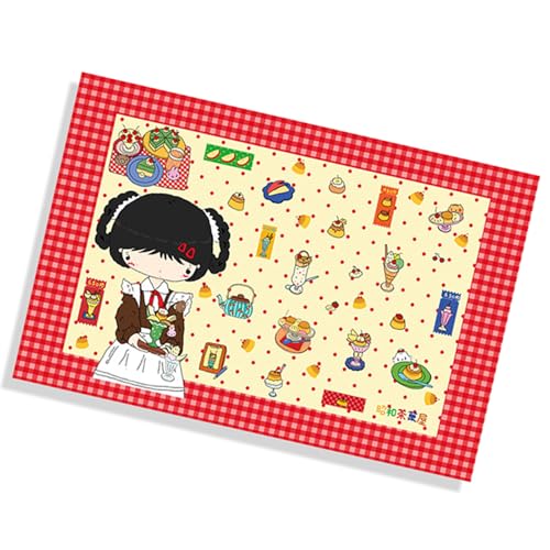 漫画テーブルマットソフトコットンリネンデスクマット40x60cmカバーオフィスとダイニングデコレーションコットンカバー用の布