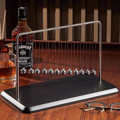 Image of Newtons Cradle Pendulum Balance Balls Cool Science Gadgets Perpetual Kinetic Motion Physics Toys Desktop Decoration for Office& Home (12 Balls)