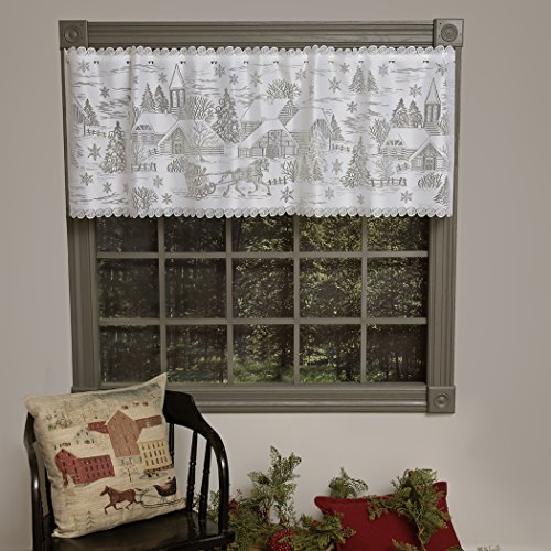 Heritage Lace 60" X 20" White Sleigh Ride 4-Way Mantle Scarf2