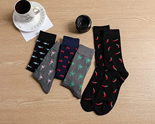 GLENMEARL Mens Dress Socks 10 Pack Funny Combed Cotton Dress Socks for Men - Fun Patterned Colorful Novelty Funny Socks4