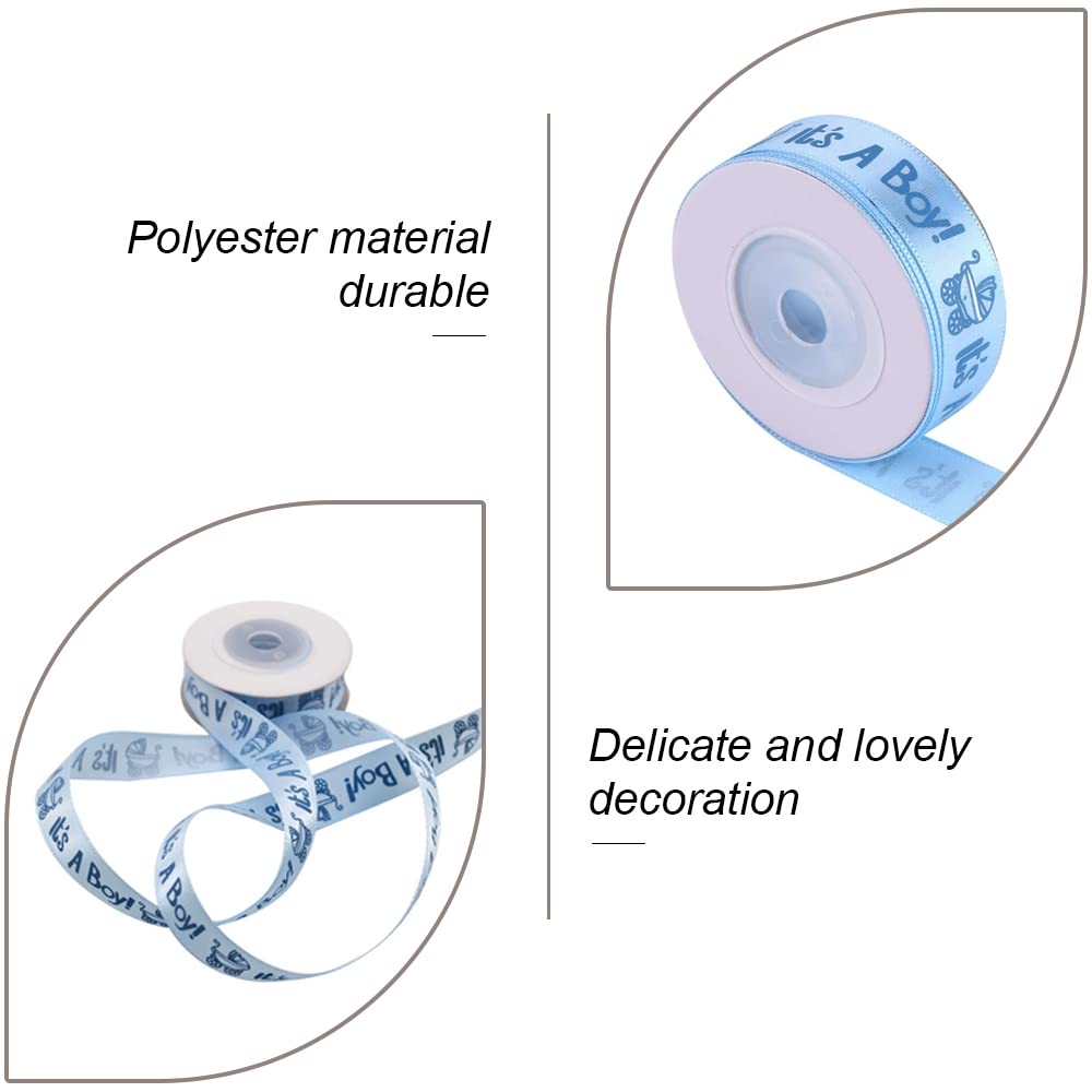 Satin Ribbon Baby Blue Ribbon Smooth Fabric Ribbon 1.5cm*10 Yard Gift Wrapping Ribbon for Baby Boy Anniversary Party and Blue Cake Decoration Blue Ribbon for Gift Wrapping,Ribbon for Sewing - Image 4