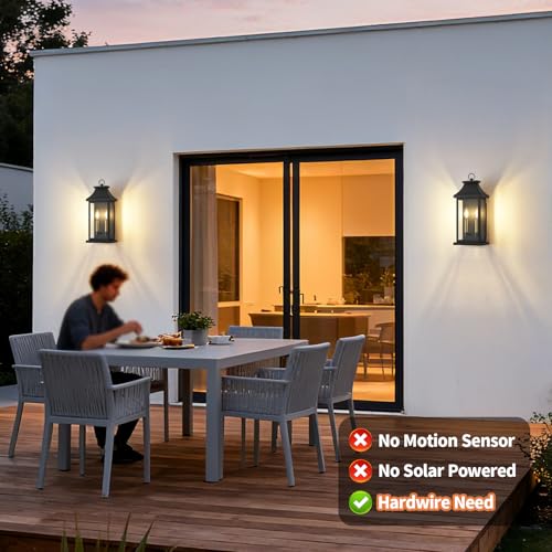 Image of 22'' Large Outdoor Light Fixture, 1 Pack Modern Black Exterior Wall Lantern