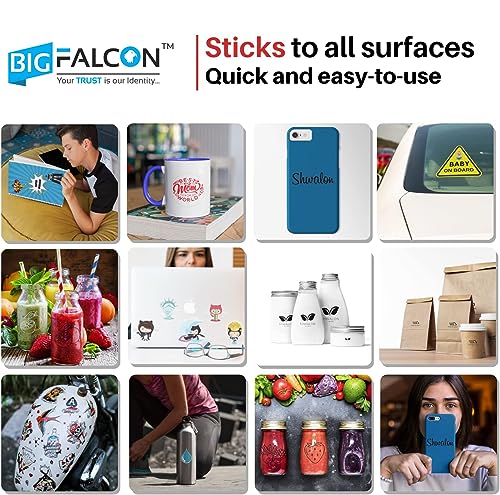 Image of BIGFALCON Premium A4 (8.5x11 inch) Size 25 Sheets Printable Sticker Paper,Transparent Clear Self-Adhesive Sheets,Waterproof, Dries Quickly and Non-Tearable for Any Inkjet Printer (25 Sheet)