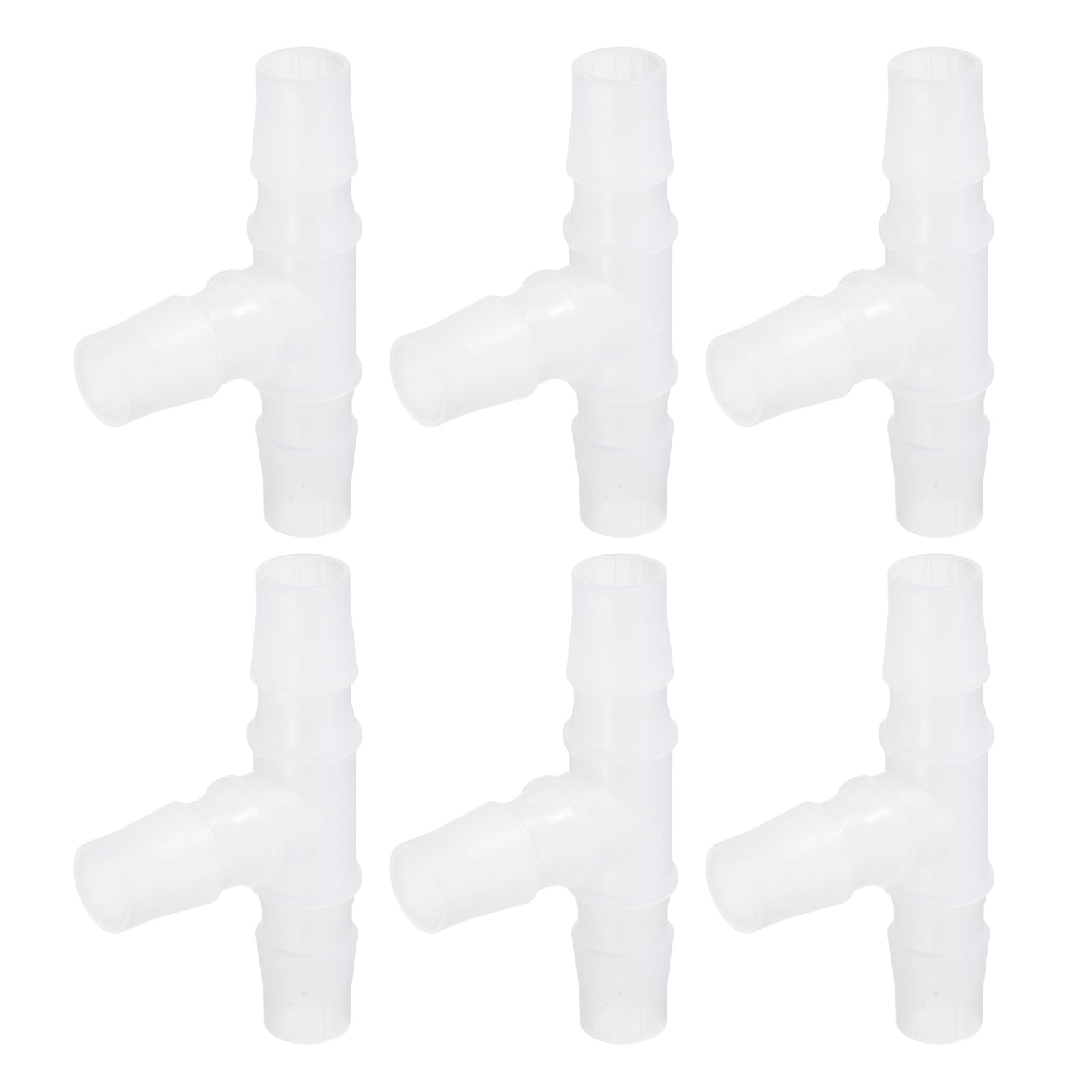 sourcing map 6pcs Plastic Hose Barb Fitting, 5/8" x 5/8" t Shape Tee Barbed Hose Pipe Fitting Splicer Mender Joint Adapter for Water Liquid Fuel Line Tube, Clear — image 1