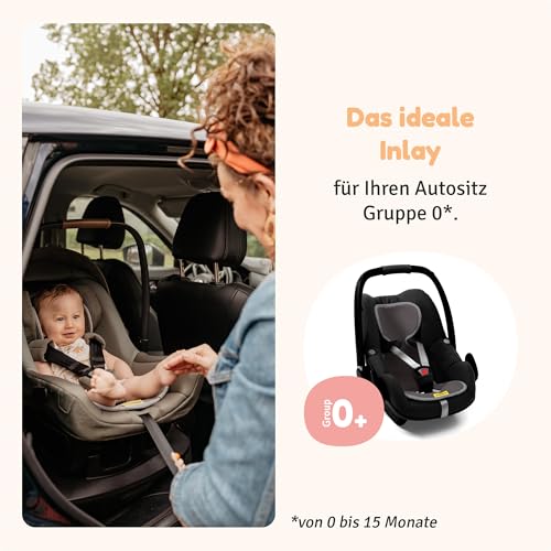 Aeromoov - Baby Sitzauflage Air Layer - Einlage Für Autositz oder Kinderwagen - Gruppe 0 - Antischwitz Sommerbezug - Bio-Baumwolle - Anthracite