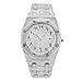 ICEDIAMOND Full CZ Diamond Charm Quarz Armbanduhr, Iced Out Helle Zirkone 43MM Kalender Zifferblatt, Hip Hop Trend Schmuck für Männer (White) Schmuck Mond günstig Kaufen-ICEDIAMOND Full CZ Diamond Charm Quarz Armbanduhr, Iced Out Helle Zirkone 43MM Kalender Zifferblatt, Hip Hop Trend Schmuck für Männer (White)