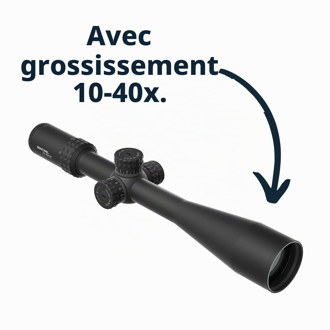 Vector Optics SCOL-58 Sentinel-X Pro10-40x50 SFP Lunette de visée spécialement conçue pour les prises de vue Benchrest de 25 m