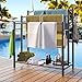 HavenlyYouth 3 Tier Towel Rack with Large Storage & 6 Hooks, Blanket Rack for Oversized Bath Towels, Free Standing Pool Towel Rack Stand for Bathroom Pool Indoor/Outdoor, 35.8
