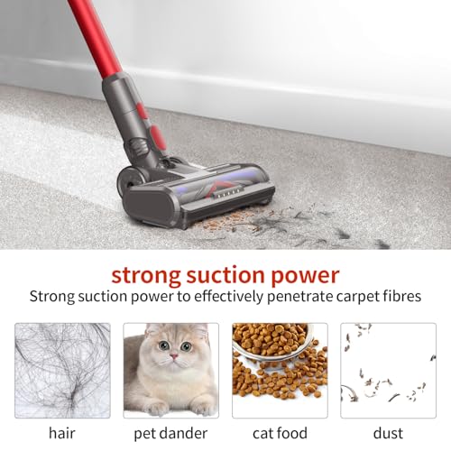 PHALIPIC Bürste Zubehör Kompatibel mit Dyson V7 V8 V10 V11 V15 Staubsaugern Bodenbürste mit Frontlichter Design für kurzflorige Teppiche und Hartböden