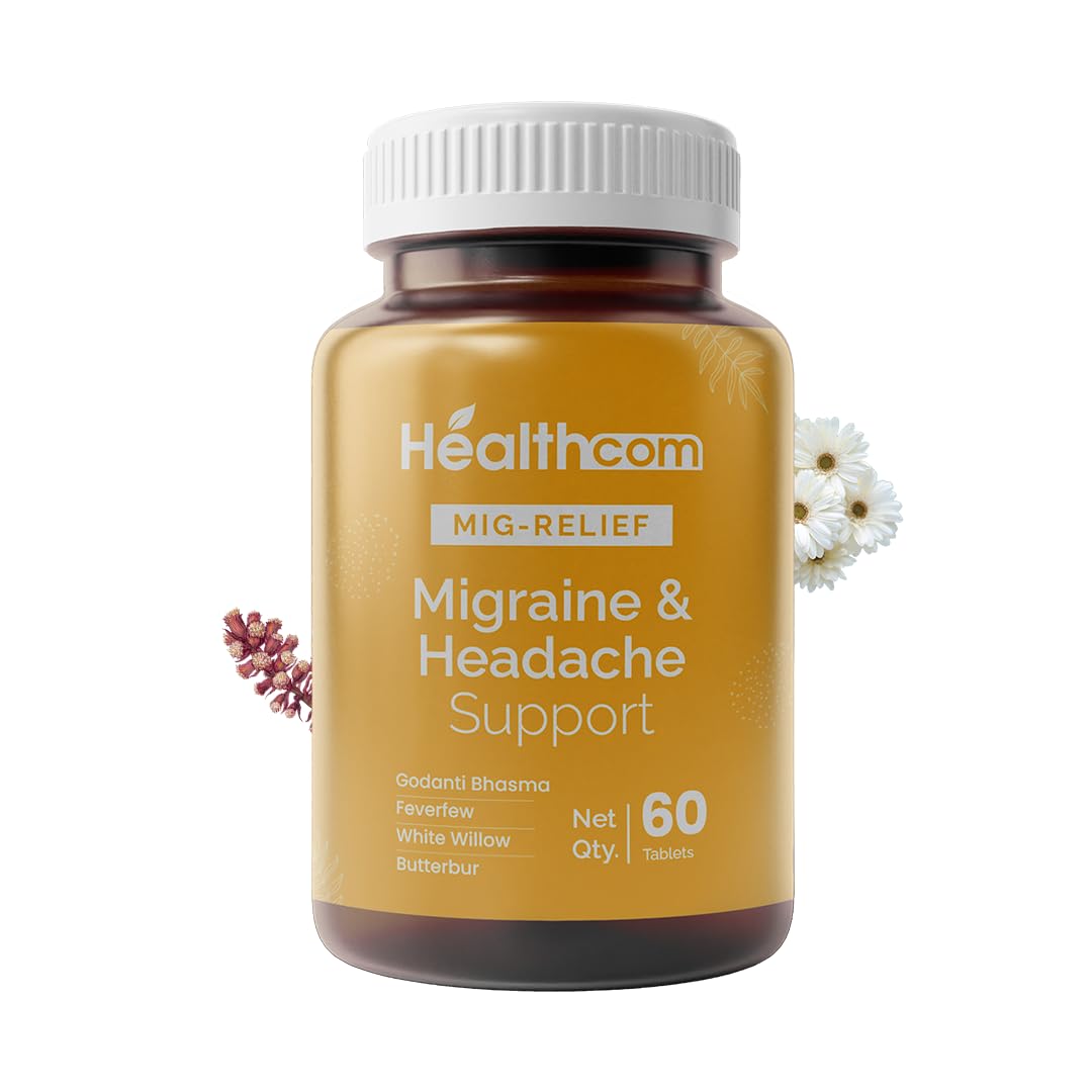 Healthcom Herbal Ayurvedic MIG-RELIEF 60 Tablets Pack | Migraine & Headache Relieve Supplement Men & Women | Reduces Migraine, Non-Drowsy | For Optimal brain health | Helps in Reduces Frequency-image-35