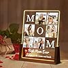 Personalized mothers day gifts for mom custom acrylic plaque printed with photos text custom walnut picture frame with led night light birthday gifts for mom wife from daughter son husband  urban country home decor