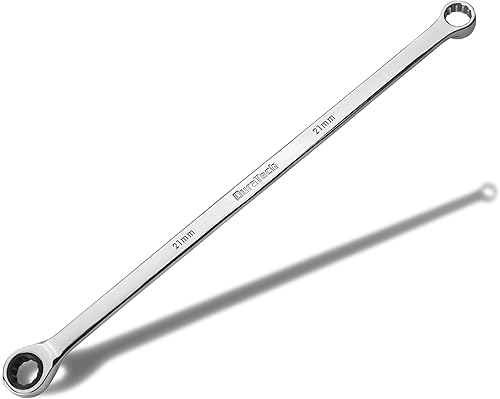 Duratech Llave de trinquete extralarga de 21mm, métrica, acero CR-V