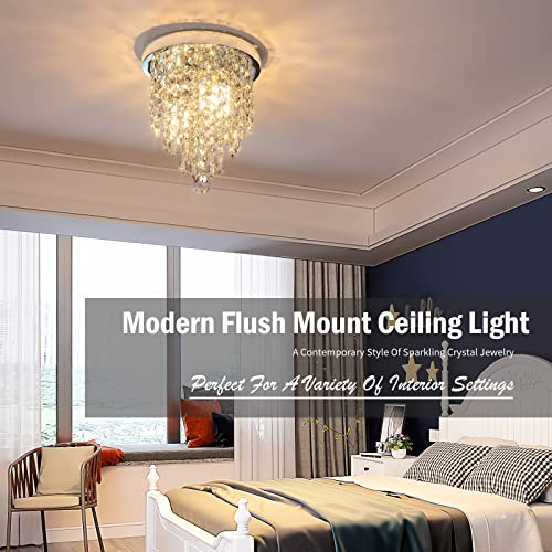 Mini Chandelier For Bedroom Small Chandelier For Bathroom Flush Mount Chandelier Ceiling Light Fixtures H10.4Xw8.7 Inch Include Bulb Modern Ceiling Light For Hallway,Dining Room,Laundry Room,Foyer #TOP6