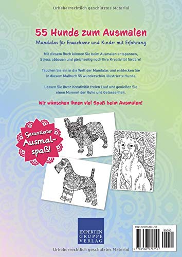 Mandala Malbuch Hunde: 55 tierische Motive (Motiv Hund) zum Malen für Erwachsene und Kinder – Tiere als Mandala – Entspannung und Stressabbau durch Ausmalen (Mandala Malbücher Tiermotive) Taschenbuch – 14. März 2021 - Image 3