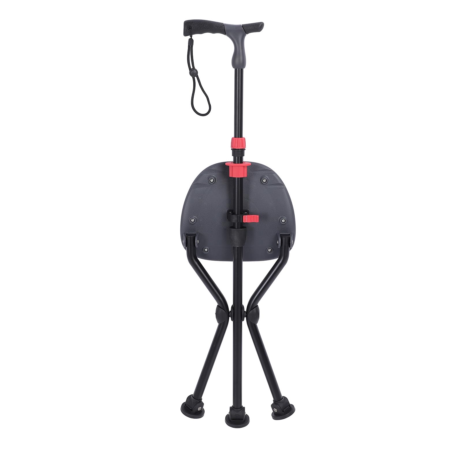 Bastón Plegable, Bastón Plegable Ligero con Asiento, Bastón Trípode Portátil Antideslizante, Bastón para Caminar, Silla Viaje, Taburete para Hombres Mayores, Mujeres Discapacitadas