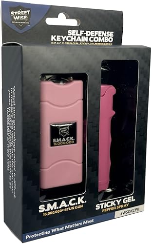 Miniatura 7 de Streetwise - Combo de llavero de autoprotección, pistola paralizante Smack y gel de pimienta pegajoso, mini USB cargado con linterna LED,