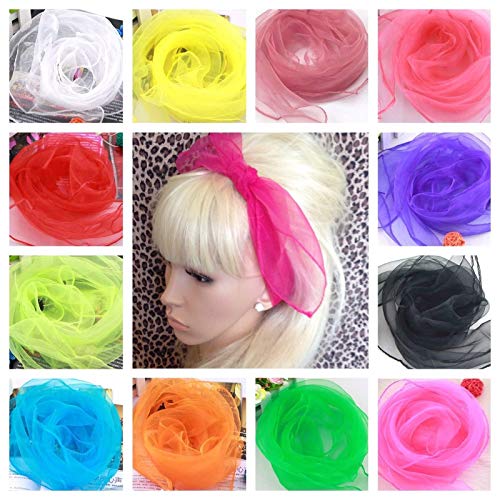 Tinksky zijdedoeken jongleerdoeken chiffontoeken gezoomde vierkante beweging sjaals vastleggen jongleerdansjaals (set 12… - Image 5