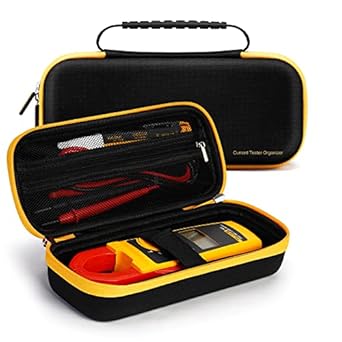 KingSung Hard Carrying Case for Fluke 323/324/325/302/303/305 Digital Clamp Multimeters and 374/375/376/902 FC True RMS Meters, with Wide Rubber Handle Strap, EVA Strong Drop-Resistant Shell, Black