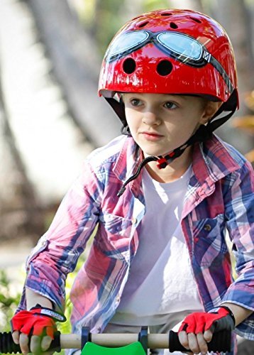 Kiddimoto - Cycling Gloves | Fingerless Gloves For Kids | Perfect For Bike, Scooter & Skateboard | Ideal For Boys And Girls | Available In Different Colourful Designs & Sizes #TOP2