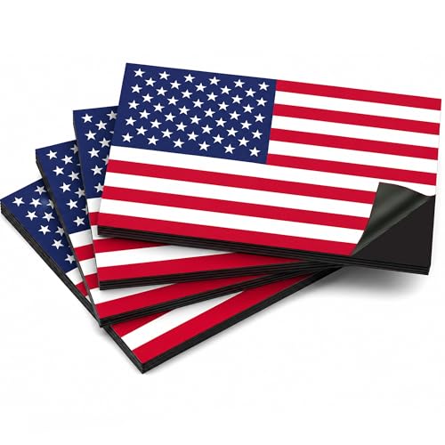Image of Magnet Me Up American Flag Magnet Decal, 25 Pack, 3x5 Inch, Red, White, Blue, Heavy-Duty Magnets for Car, Truck, SUV or Any Magnetic Surface, Old Glory Vibes, Proudly Made in USA