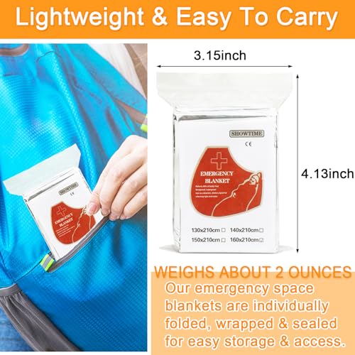 Image of 83 inch x 63 inch Emergency Blankets Mylar Thermal Blanket | Space Blankets Survival Mylar Blanket Perfect for Outdoors, Hiking, Camping Survival