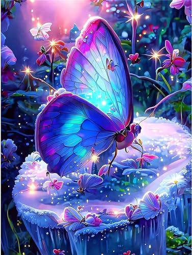 Diamond Painting Complet Papillon 90x120cm | Kit Grand Format Broderie Diamant 5D pour Adulte