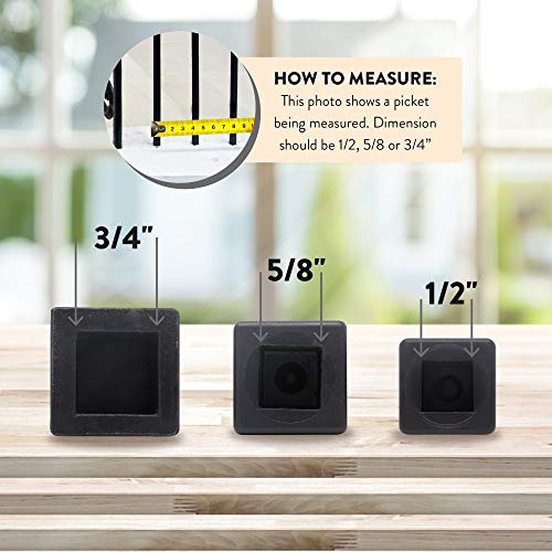 Image of Address America Fence Finials Four Sided Spire Finial - Aluminum - Black 1 /2 inch 10 ct - FF