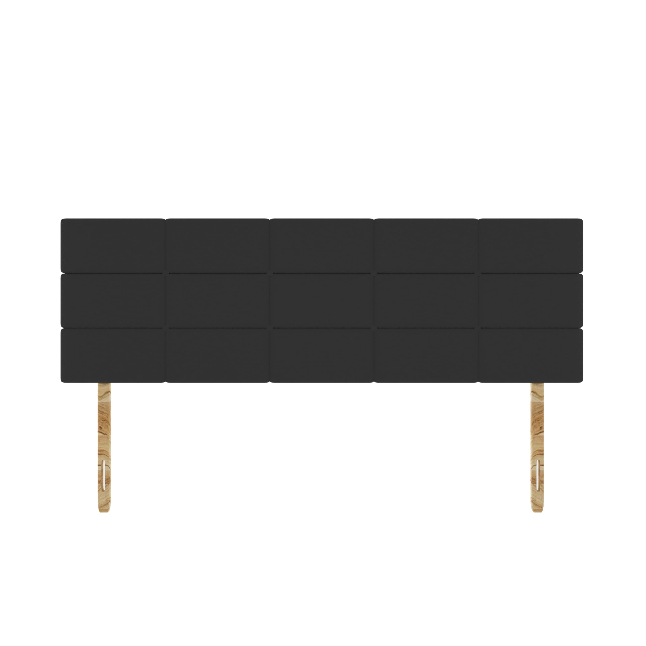 SANA SLEEP Rio Naple Suede HeadBoard - Luxury 20" Upholstered Design for Divan Beds - Multiple Fabric Options for Bedroom and Hotel Furniture- 4FT6 Double - Black