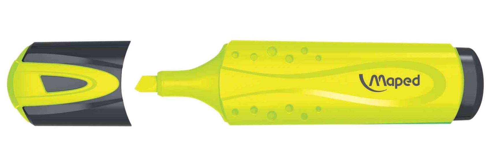 Maped Classic Fluorescent Highlighter, Yellow, Pack of 12