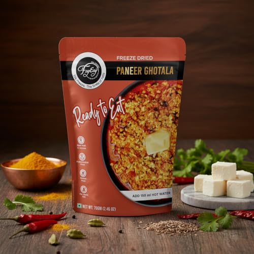 Image of FzyEzy Freeze-Dried Paneer Gotala | Ready-to-Eat Indian Curry | High-Protein | Gluten-Free | No Preservatives | Authentic Taste | Just Add Hot Water | 70gm