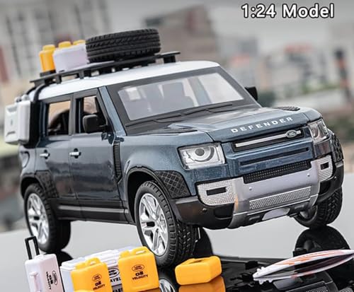 Image of Die-Cast Zinc Alloy 1:24 Scale Defender Camping【Large】 with 6 Openable Doors,Lights & Music. (Black)