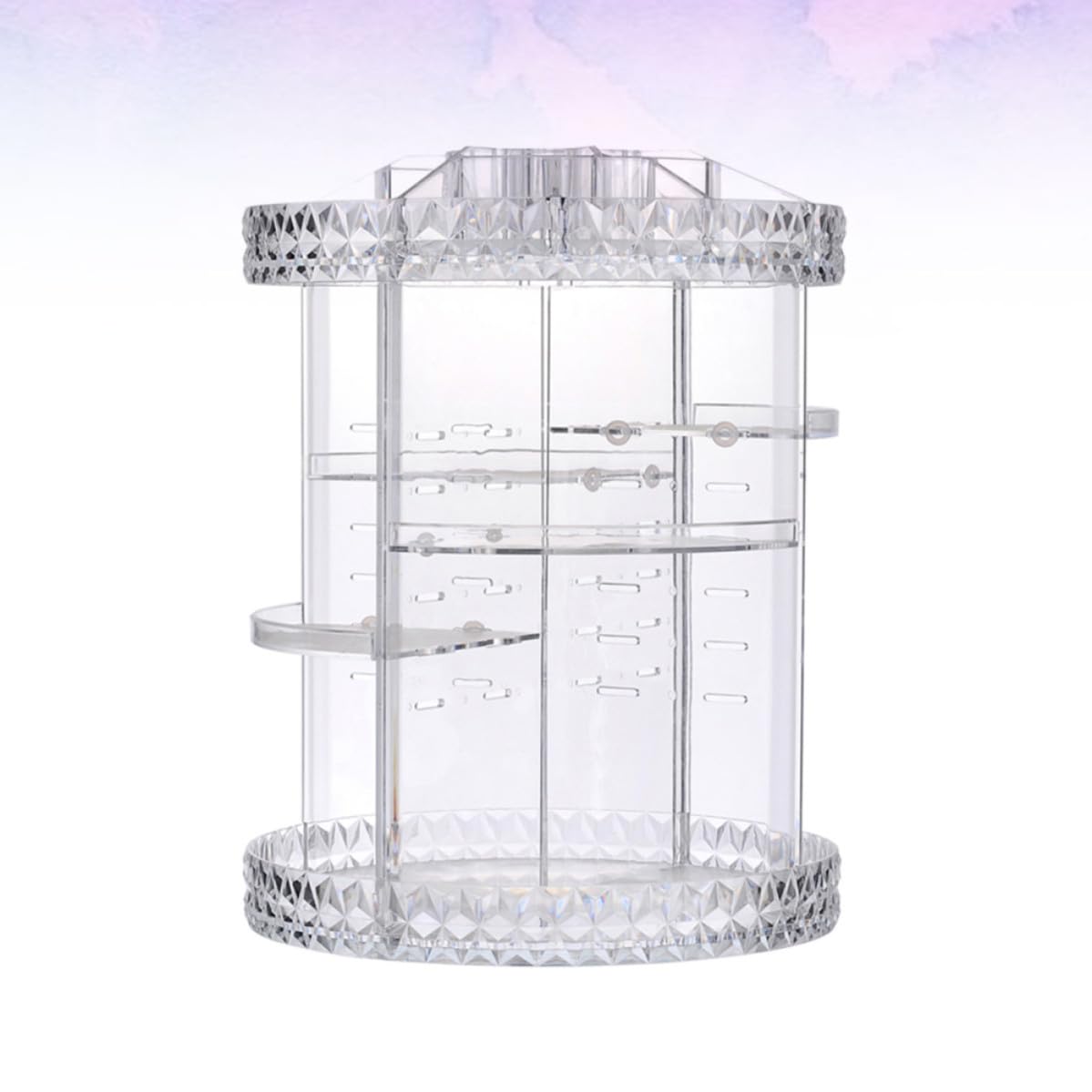 360grado Organizer Cosmetici Acrilico Rotante Grande Capacità con Base Stabile per Bagno Camera e Toeletta Porta Trucchi Multifunzione per Donna