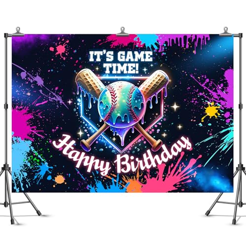 Fondo decorativo de cumpleaños Tema Béisbol 7x5 pies miniatura 3