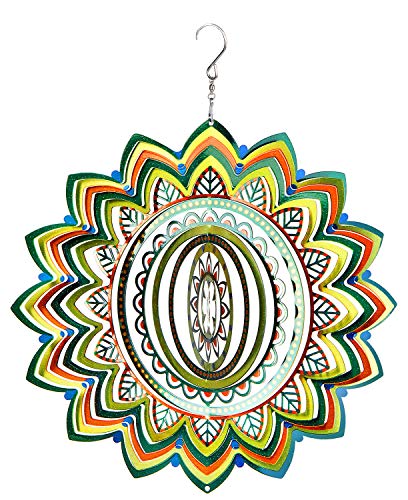 Hanging Wind Spinner 19 Guage 12 Inch 3D Sculptures for Garden Patio Outdoor