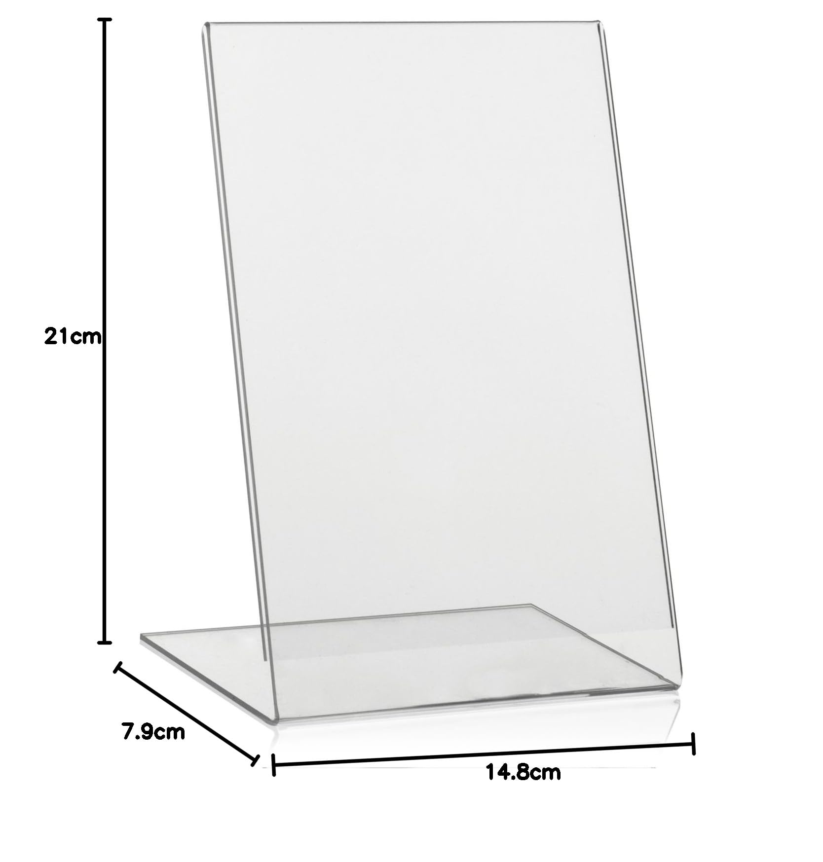VITAdisplays® - Espositore pubblicitario a forma di L in formato verticale, in plexiglas® originale Confezione singola. DIN A5 trasparente