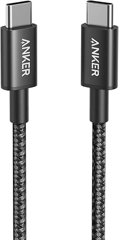 Anker USB-C to USB-C 2.0 cable (3ft/0.9m), High Durability Type C Braided Charging Cable Compatible with All Android Devices And More, Black, 18 Months Warranty