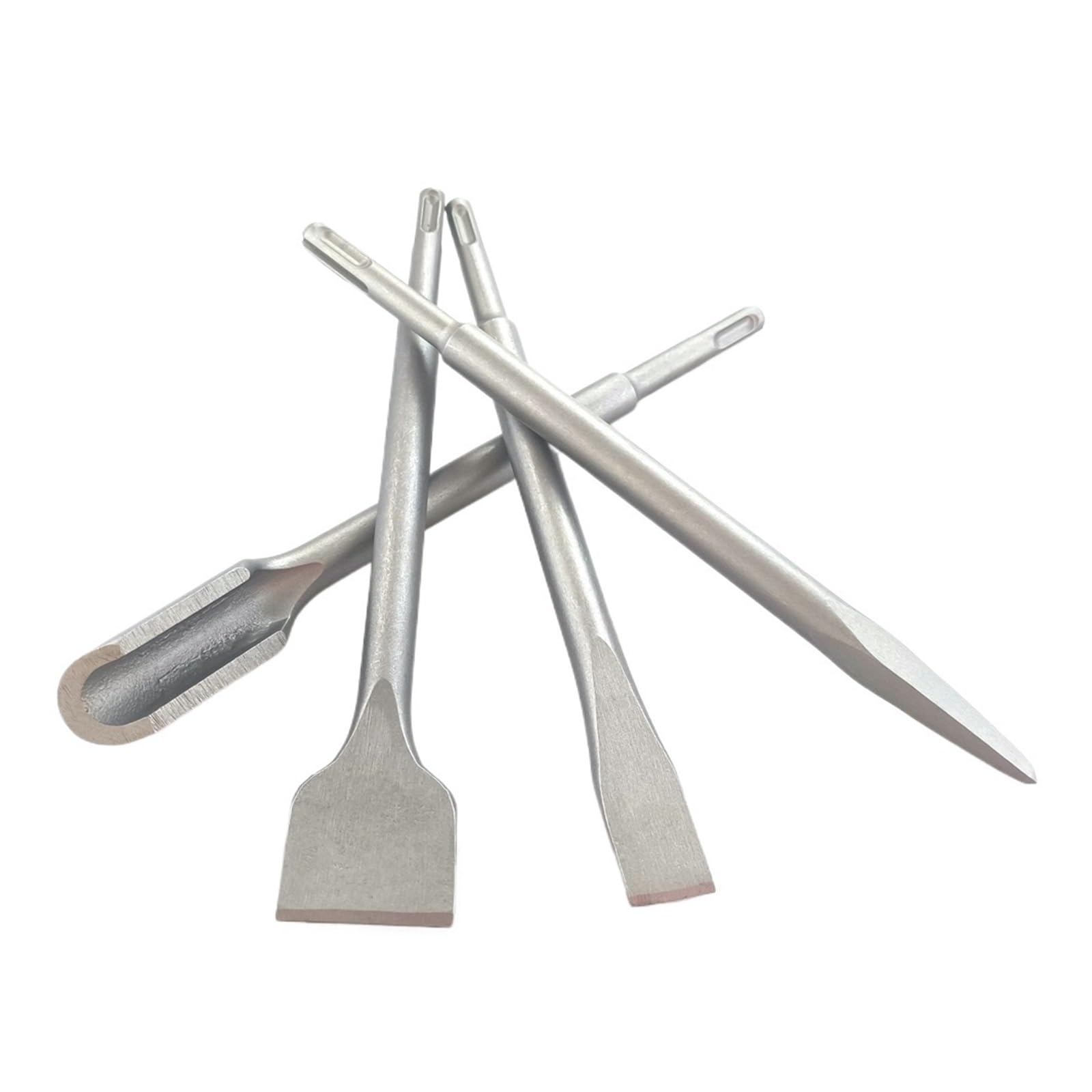 Set di 4 scalpelli con Gambo SDS/Plus, Martello Elettrico, Punta scanalata, scalpello Piatto, Utensili for muratura for Cemento, Mattoni, muri, Roccia