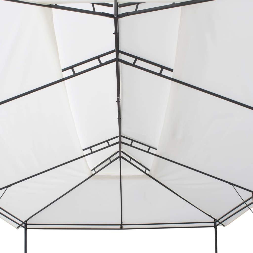 Pawilon ogrodowy z zasłonami, 600 x 298 x 270 cm, biały, 180 g/m², rura stalowa, namiot imprezowy, na taras, balkon, kemping, wesele, grillowanie, imprezę w ogrodzie