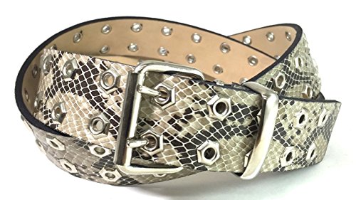 EDNA Double Hole Studded Lifestyle Belt 40 Python Skin Design