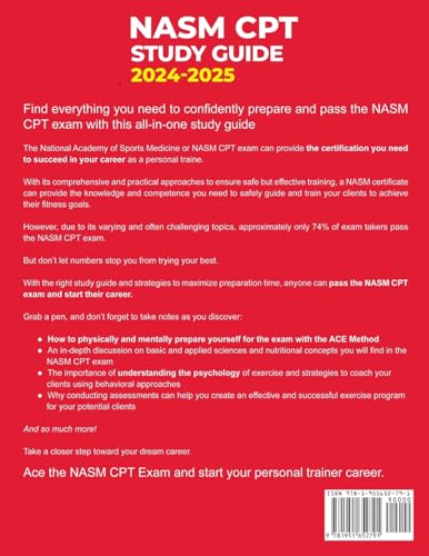 Image of NASM CPT Study Guide 2024-2025: Review Book with 360 Practice Questions and Answer Explanations for the Certified Personal Trainer Exam