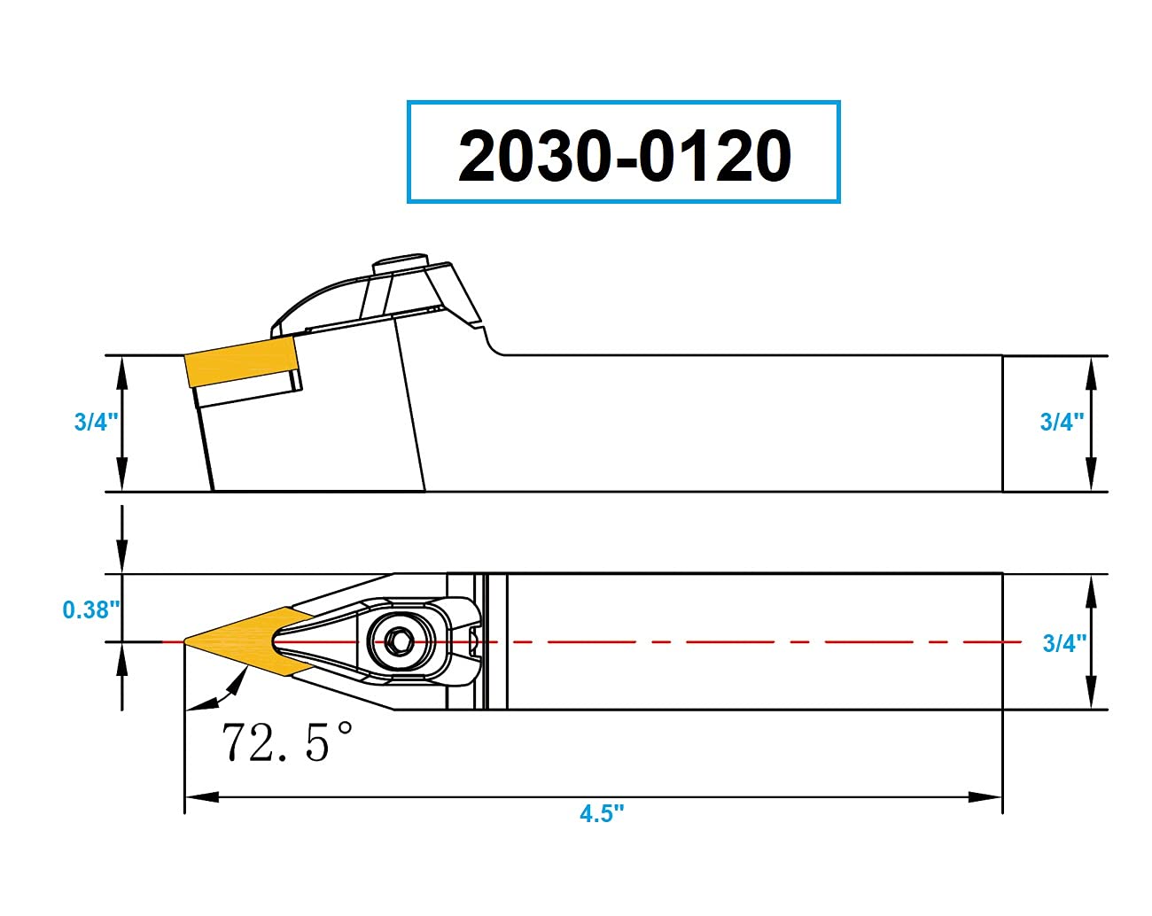 HHIP 2030-0120 MVVNN 12-3B Turning Tool Holder, New Rigid Clamp Design