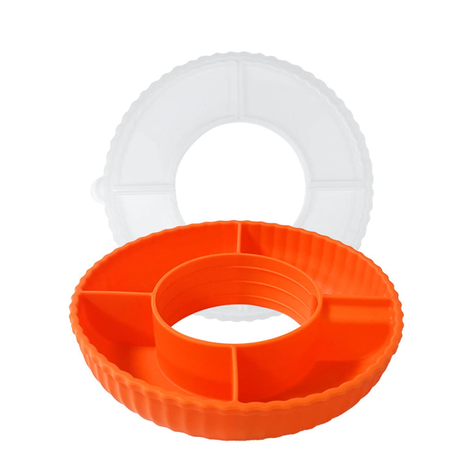 Yixannx Orange Covered Snack Storage Tray Convenient Container For Cookies And Treats Divided Silicone Tray Reusable Snack Nuts,